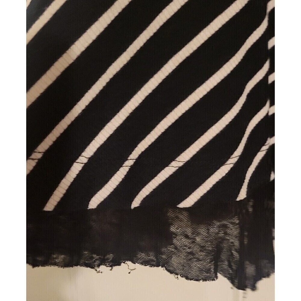 Free People We The Free Tangerine Black and White Striped Peplum Top Size Small - Picture 8 of 12